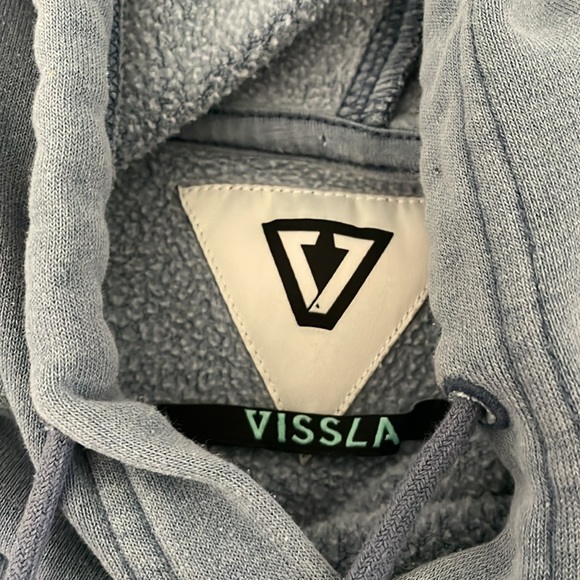 VISSLA Long Sleeve Blue Hoodie Pull Over Sweatshirt - Picture 6 of 7